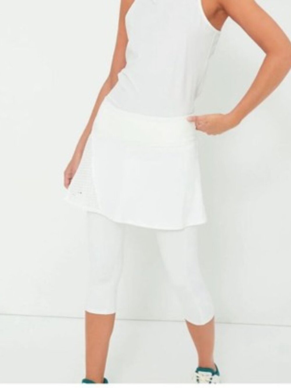 Tuckernuck Jesse Skirted Capri White XS NWT Compression Tennis Skirt Overlay